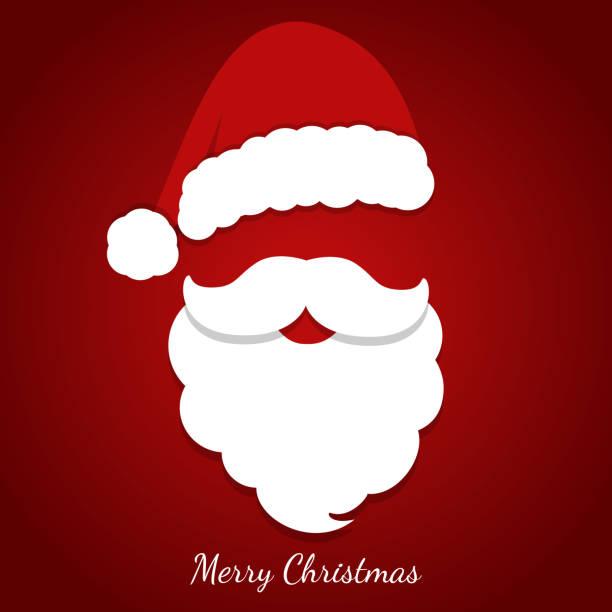istock merry christmas vector concept red with Santa Claus hat and beard 1440162074