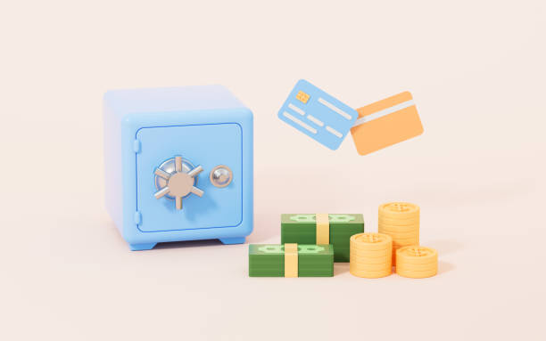 istock Save box and bank cards , Financial concept, 3d rendering. 1440164506