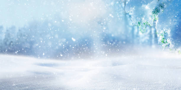 istock Snowy winter landscape as blurred background 1440166704