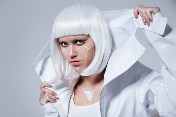 istock Sexy Cyborg girl. Artificial Intelligence. Female prototype robot. 1440168886