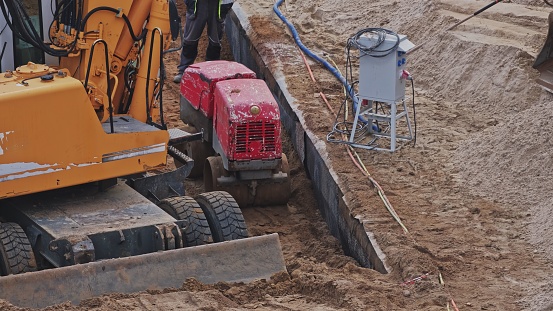 Remote Operated Compactor Construction Site Trench Compactor Road Roller Operated Remotely By ...