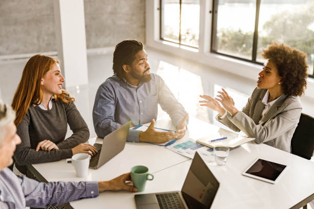 istock Business team talking on a meeting in the office. 1440170618