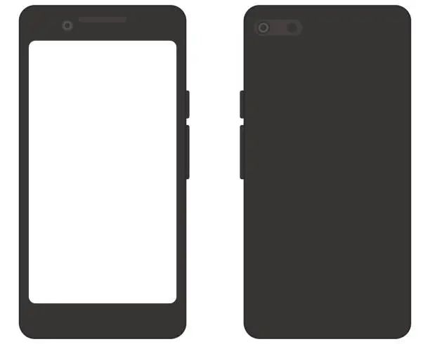 Vector illustration of Black Smartphone Mockup Material