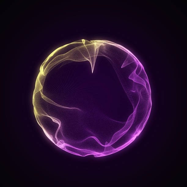 istock Spherical equalizer for music. Round sound wave of particles. Musical abstract creative element. 3D rendering. 1440175089