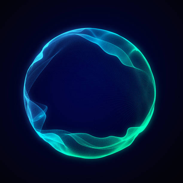 istock Spherical equalizer for music. Round sound wave of particles. Musical abstract creative element. 3D rendering. 1440175099