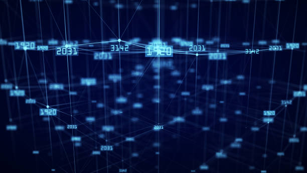 istock The concept of data connection in the blockchain network. Digital cyberspace data flow background. Network connections structure. Big data visualization. 3D rendering. 1440175100