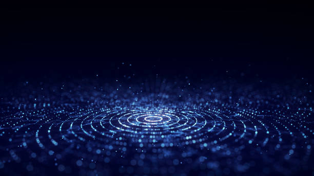 istock Futuristic of circular flow of particles. Digital cyberspace. Network connections structure. 3D rendering. 1440175147