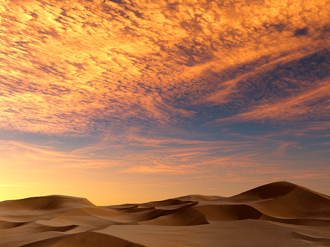 cloudy sky background in sandy desert illustration