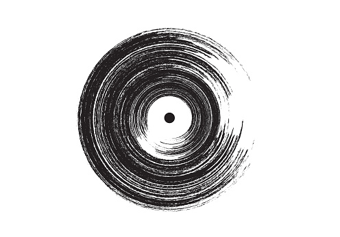 Vinyl record grunge hand drawn design in vector format