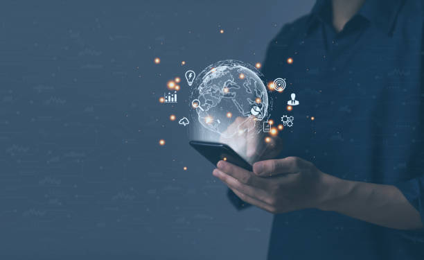 istock Businessman using smartphone show the global with icons. Big Data Digital Link Technology online internet connection application. 1440178283