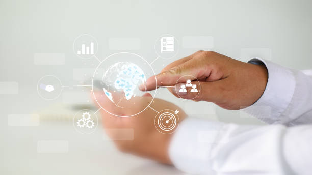 istock Businessman's hand using a smartphone Doing business online with internet technology Digital in global network connection, online sales, digital marketing, investment, finance, big data link concept. internet investment 1440178720