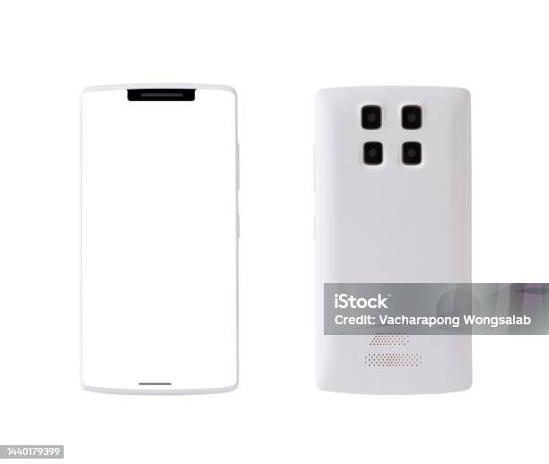 White Android White Blank Screen Android Phone Isolated On White Front And Back View ...