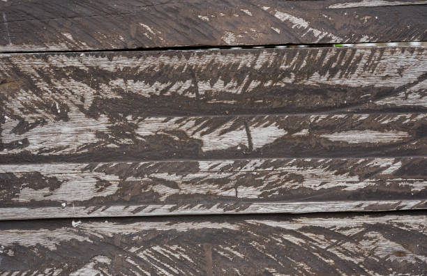 istock Dark brown wood texture, wood background 1440180849