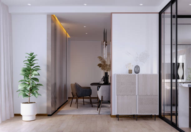 istock 3d rendering,3d illustration, Interior Scene and  Mockup,kitchen dinning interior,modern furniture design. 1440181010