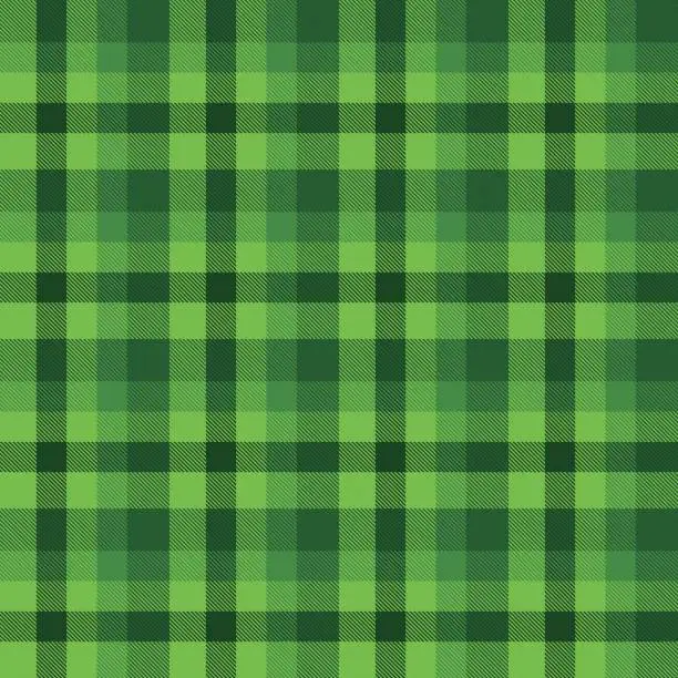 Vector illustration of Green Ombre Plaid textured Seamless Pattern