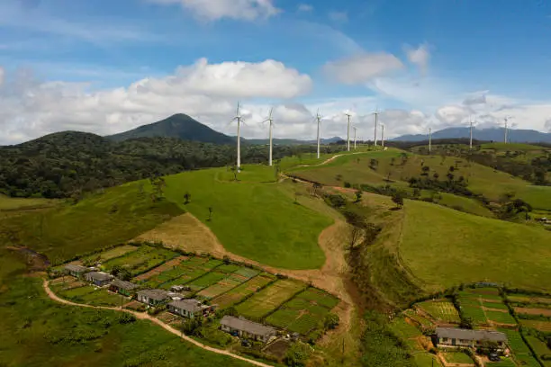 Photo of Aerial view of Windmills farm in Sri Lanka.