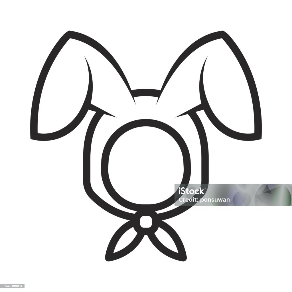 Biểu Tượng Đầu Áo Hoodie Mặt Tai Thỏ Trên Nền Trắng Vector Minh ...