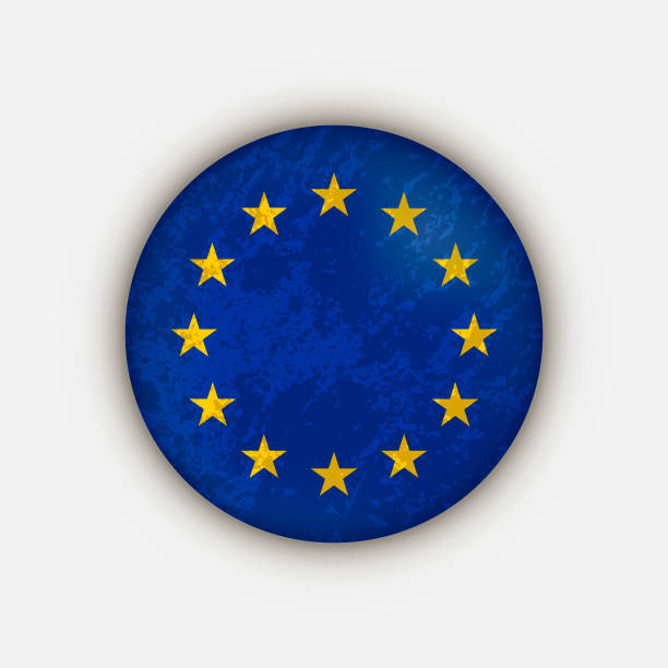 ilustrações, clipart, desenhos animados e ícones de país união europeia. bandeira da união europeia. ilustração vetorial. - european union flag flag european community interface icons