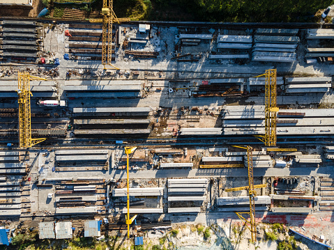 Aerial photo concrete pile factory