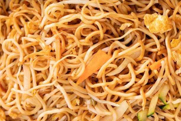 istock Noodles with verious vegetables and egg macro 1440191355