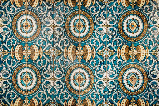 Texture of traditional ornate tiles
