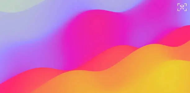 Vector illustration of Abstract wavy background with modern gradient colors. Trendy liquid design. Modern pattern. Vector illustration for banners, flyers and presentation.