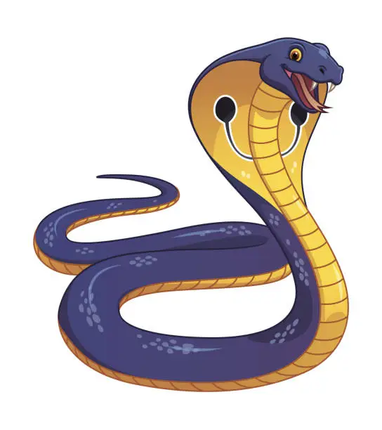 Vector illustration of King Cobra Cartoon Animal Illustration