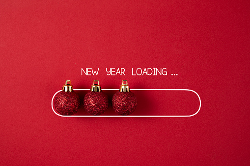 New Year loading with Christmas ornaments