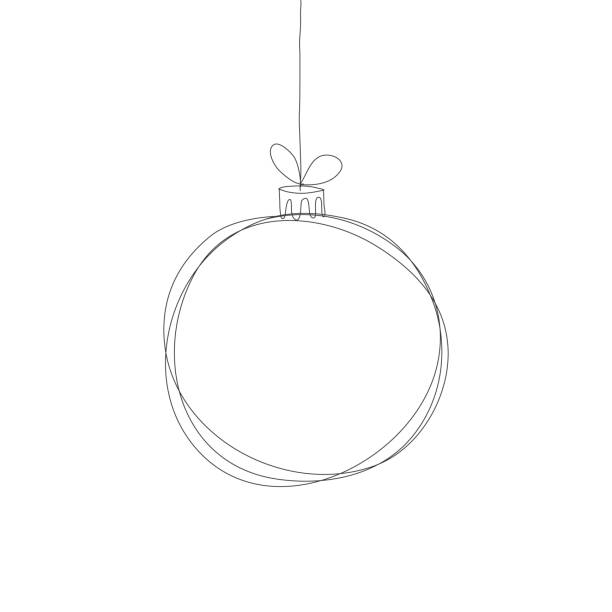Christmas ball doodle vector art illustration