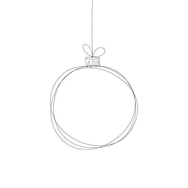 Vector illustration of Christmas ball doodle