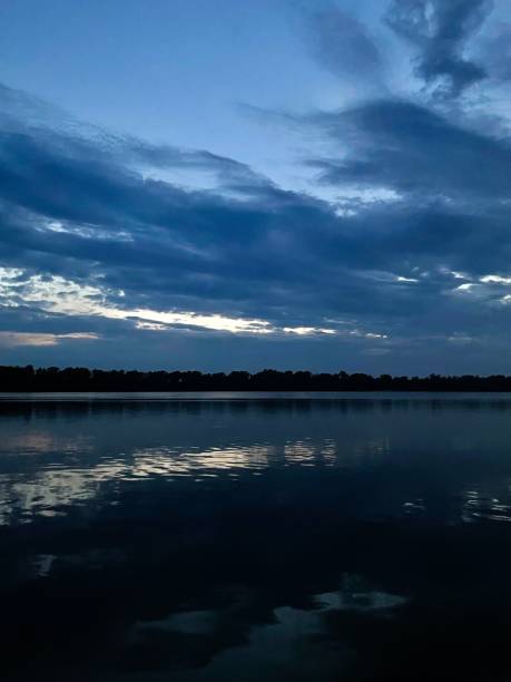 istock Night beach and dark water 1440213843