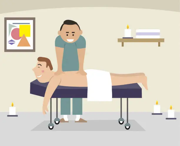 Vector illustration of Massage therapy stock illustration