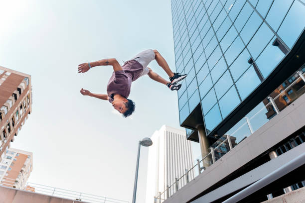 istock Cool Man Doing Parkour Portrait 1440214790