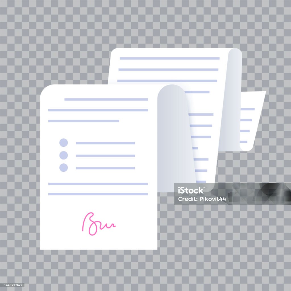 Document Paper Graphics Long Paper Document Stock Illustration - Download Image Now - Article ...