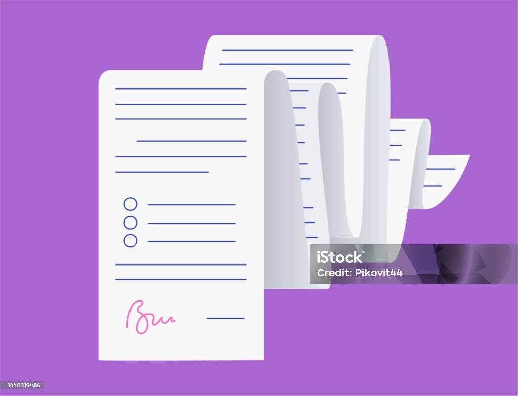 Long Document Line Long Paper Document Stock Illustration - Download Image Now - Article ...