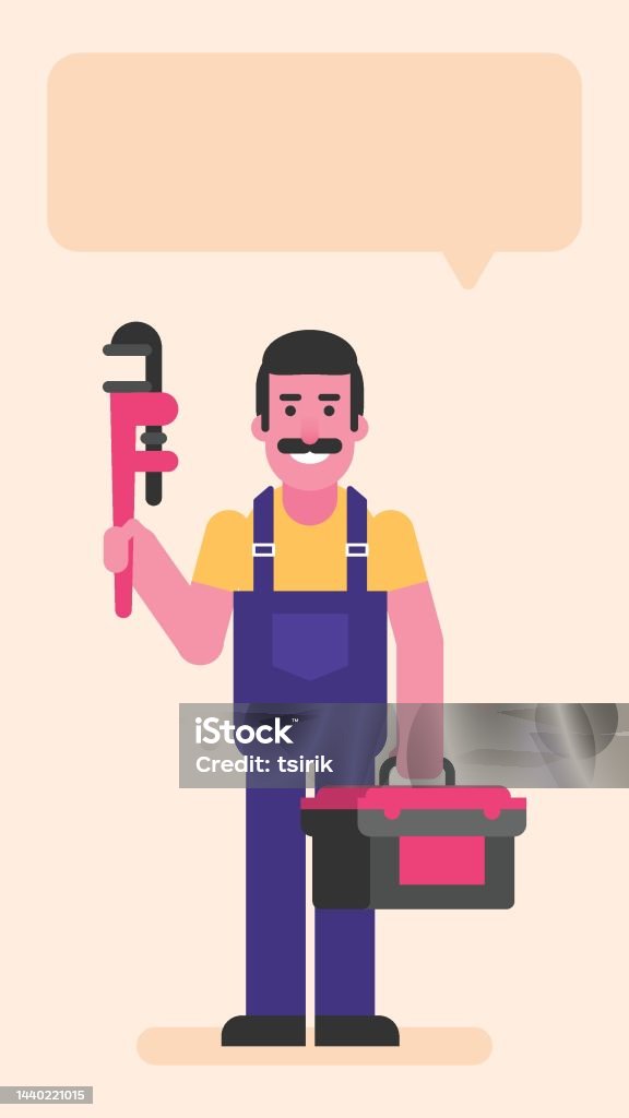 Korjaaja, joka pitää putkiavainta ja matkalaukkua työkaluilla - Rojaltivapaa avainsanalla Aidot ihmiset ja tyyppiä kuvapankin vektori Korjaaja, joka pitää putkiavainta ja matkalaukkua työkaluilla - Rojaltivapaa avainsanalla Aidot ihmiset ja tyyppiä kuvapankin vektori