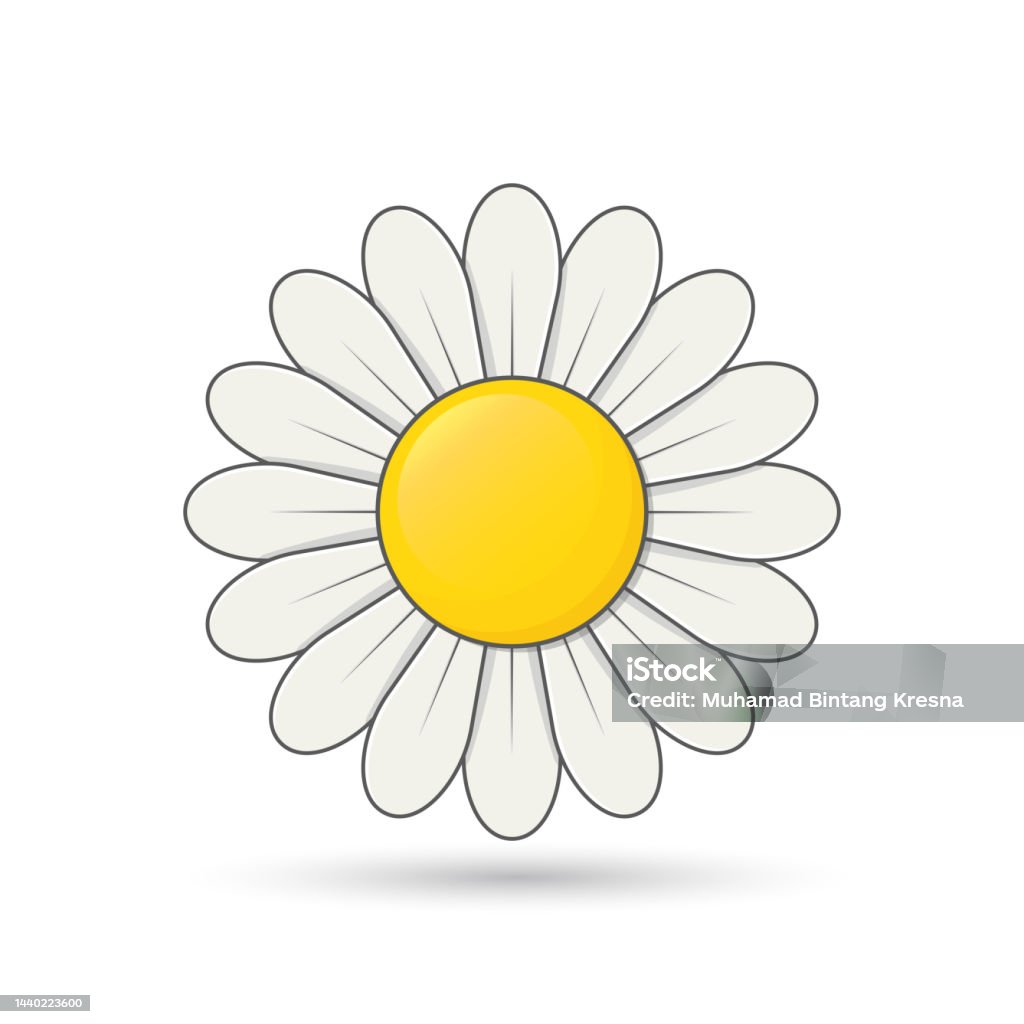 Daisy Cute Flower Bóng Đơn Giản Vector Daisy Dấu Hiệu Hoa Hình ...