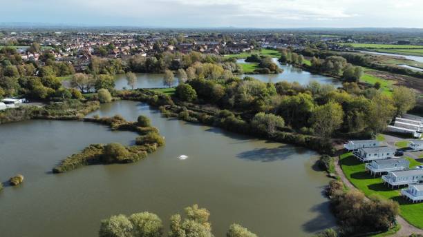 istock Lodges overlooking fishing lake 1440223605