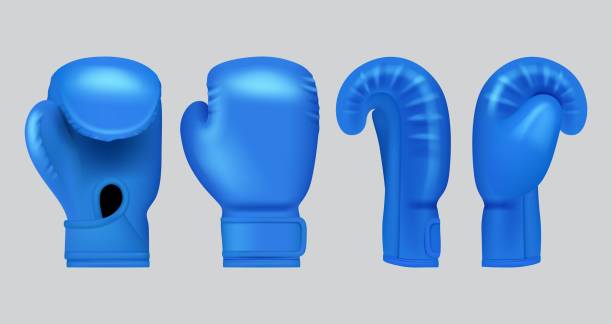 istock Box gloves. Sport hands punch items for boxers equipment decent vector competition symbols gloves realistic 1440225772
