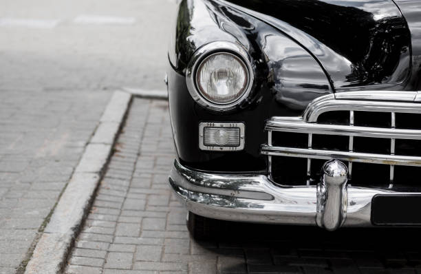 istock Black a retro the car. 1440226121