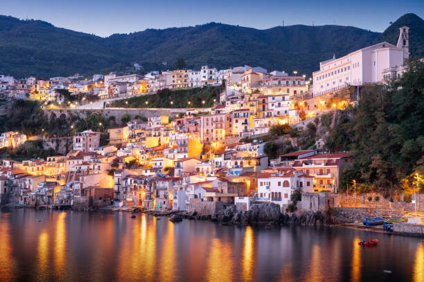 Scilla, Italy on the Port at Dusk