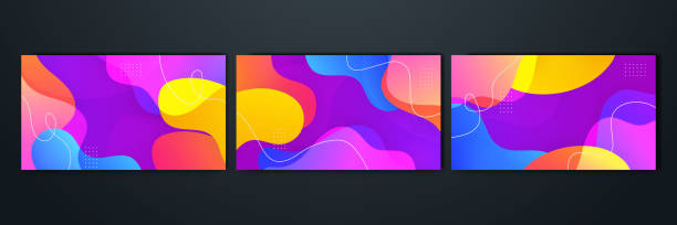 istock Modern geometric blue yellow pink red with colorful shape abstract design background 1440237973