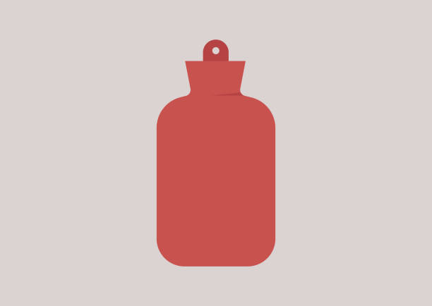 隔離された赤いゴム製の湯たんぽ、ベッドウォーマー - ice pack点のイラスト素材／クリップアート素材／マンガ素材／アイコン素材