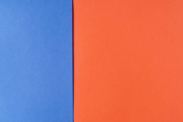 istock Background of blue and red paper in bright colors, geometric pattern. 1440239897