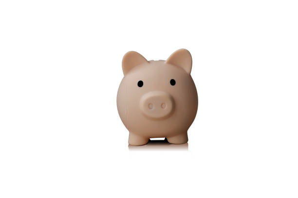 istock Piggy bank isolated on white background - clipping path 1440245236