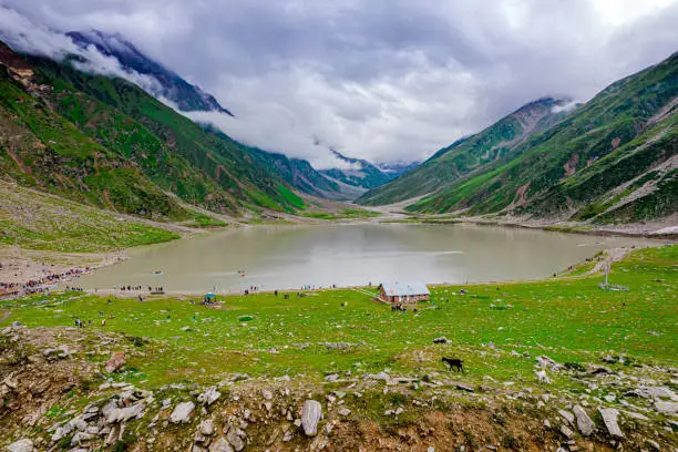 Saiful Muluk is a mountainous lake located at the northern end of the Kaghan Valley, near the town of Naran in the Saiful Muluk National Park. At an elevation of 3,224 m above sea level, the lake is located above the tree line, and is one of the highest lakes in Pakistan.