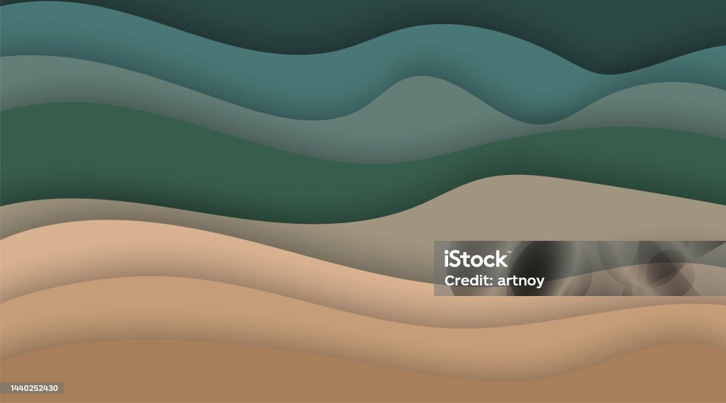 Texture Paper Wave Vector Wave Texture Papercut Landscape Background Stock Illustration ...