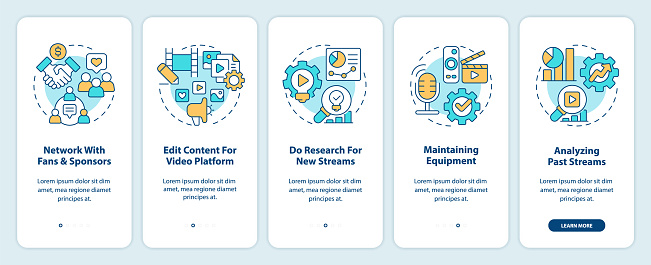 Streamer Activity Professional Live Streamer Activities Onboarding Mobile App Screen ...
