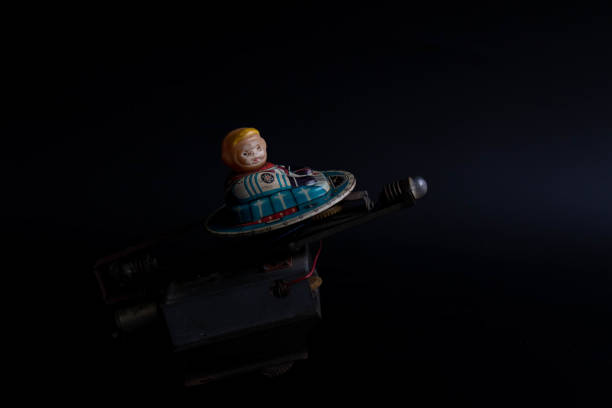 istock Ruined Vintage Tin Toy, A Pilot on the Plane 1440254834