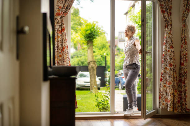 istock A woman arriving home with a suitcase 1440256060